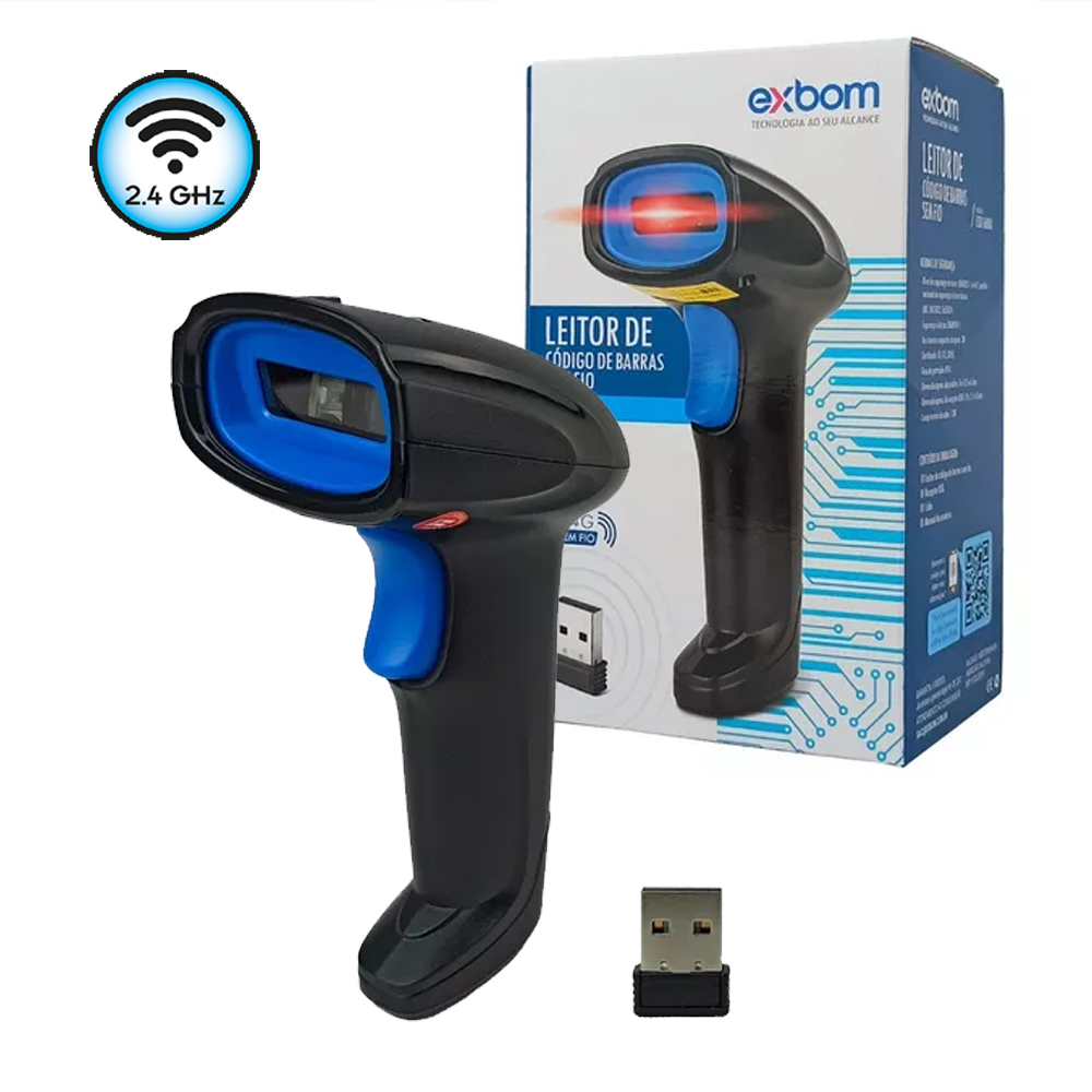 LEITOR CODIGO BARRA/BOLETO SEM FIO EXBOM